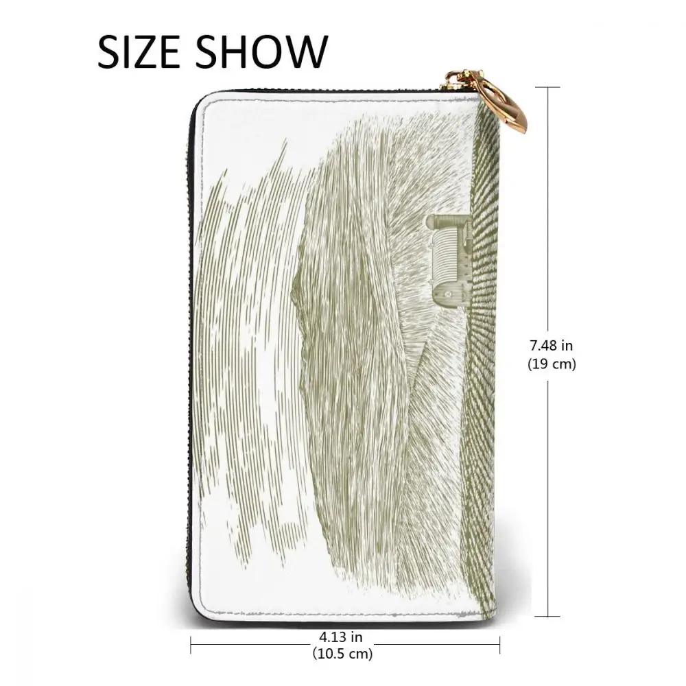 

Farm Barn And Field Long Wallet with Credit Card Slots ID Holder Checkbook Organizer Zipper Coin Purse