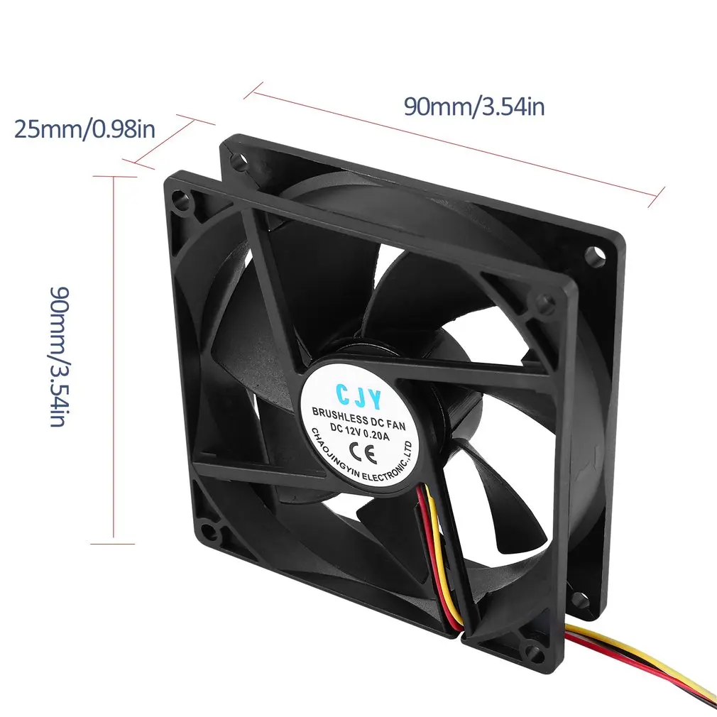1pc 12V 3-Pin 9cm 90 x 25mm 90mm CPU Heat Sinks Cooler Fan DC Cooling 65 CFM High Quality Fast Free | Компьютеры и офис