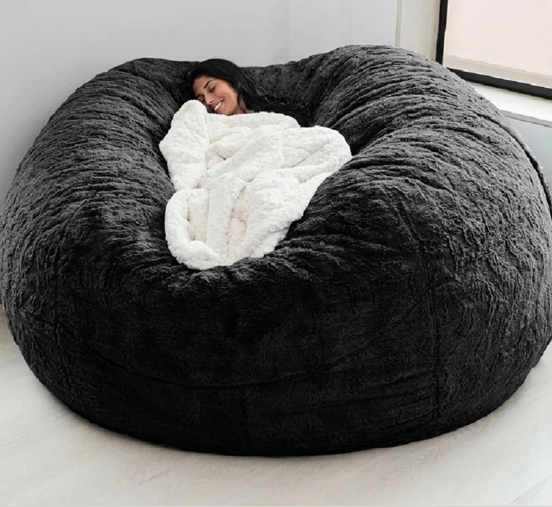 Fur giant removable washable bean bag bed cover living room furniture lazy sofa coat