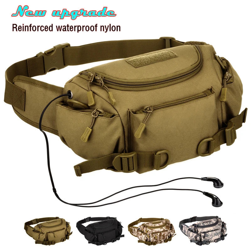 

Водонепроницаемая многофункциональная тактическая поясная сумка, военная камуфляжная сумка двойного назначения, нейлоновая сумка-мессен...