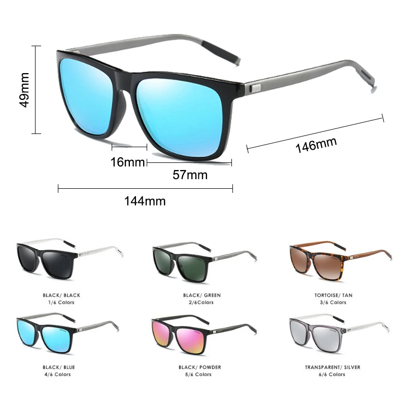 

SIMPRECT Polarized Sunglasses Men 2020 UV400 Driver's Mirror Square Sunglasses Retro Vintage Anti-Glare Sun Glasses For Men