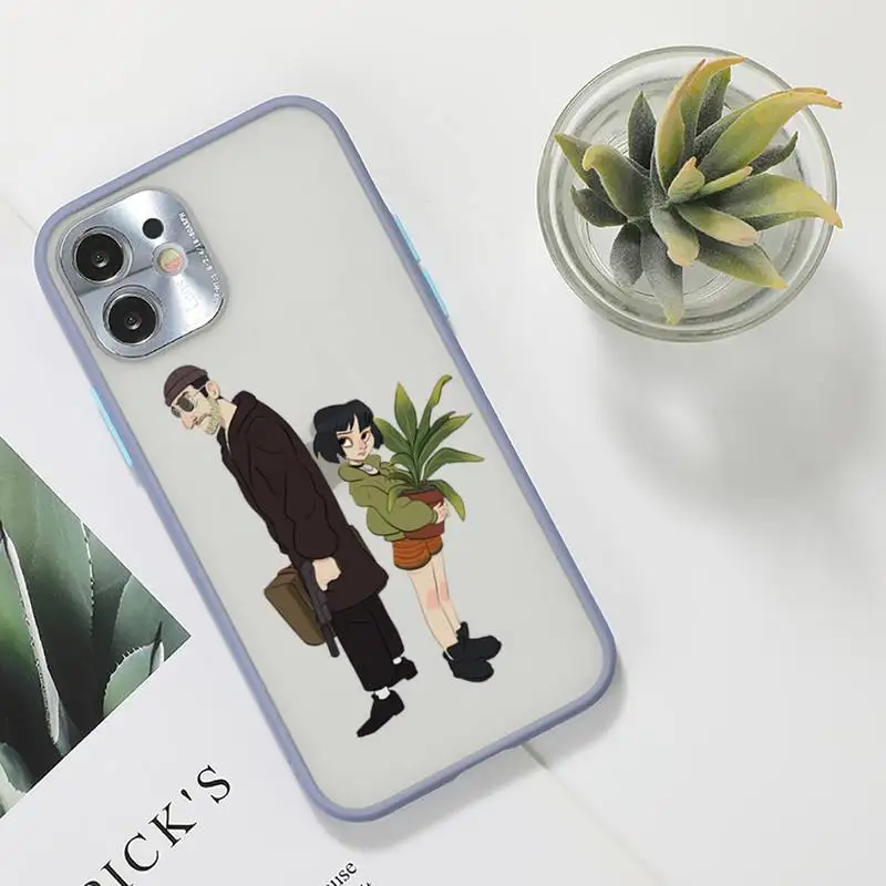 

Leon Phone Case For iPhone 12 11 Mini Pro XR XS Max 7 8 Plus X Matte transparent Gray Back Cover