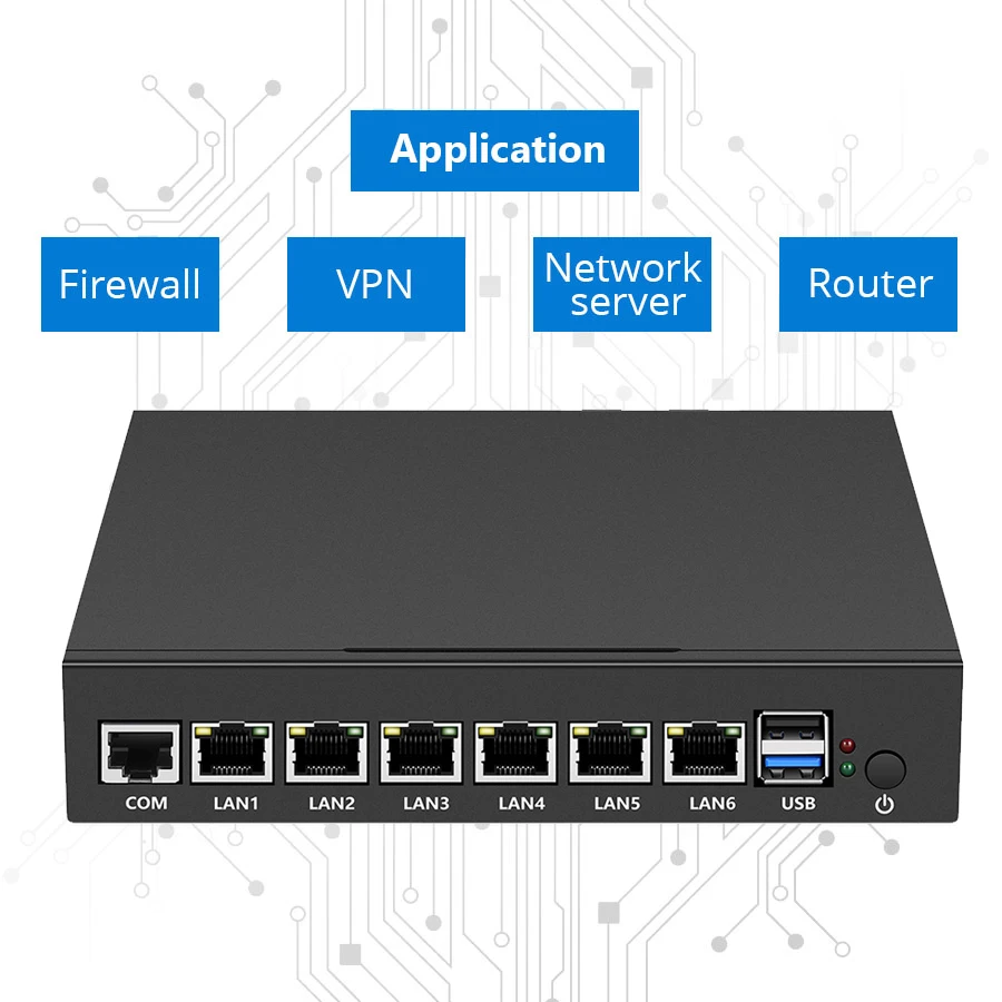 BEBEPC 6LAN Gigabit Ethernet Мини ПК Celeron N2830/N2930 компьютер промышленного маршрутизатор Pfsense