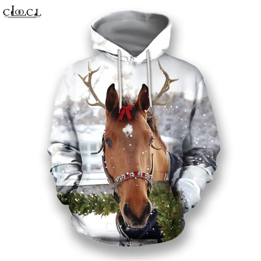 

CLOOCL Newest Horse Men Hoodies 3D Animals Print Men Clothing Pullover Tops Women Sweatshirts Unisex Long Sleeve Hoodie