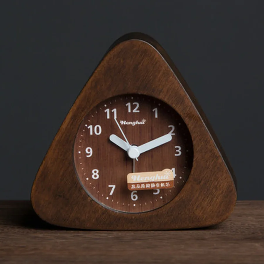 Деревянный цифровой будильник с функцией повтора Современный Твердый Будильник