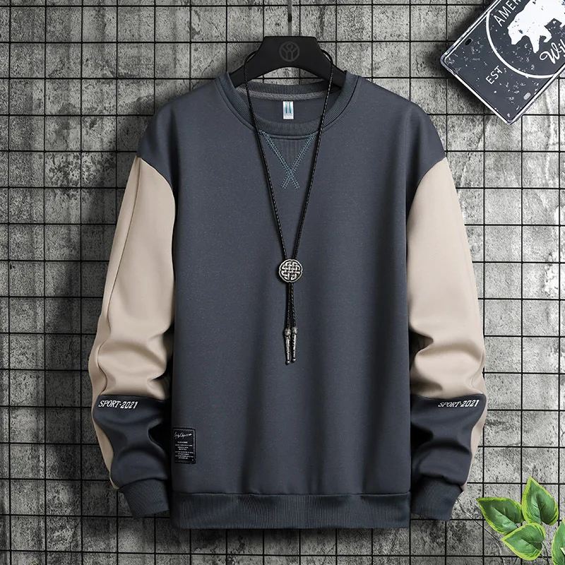 

2021 New Men Sweatshirt Hip Hop Streetwear Loose Hoodies Mens Hoodie Patchwork Pullover Tops Male Autumn Tracksuit