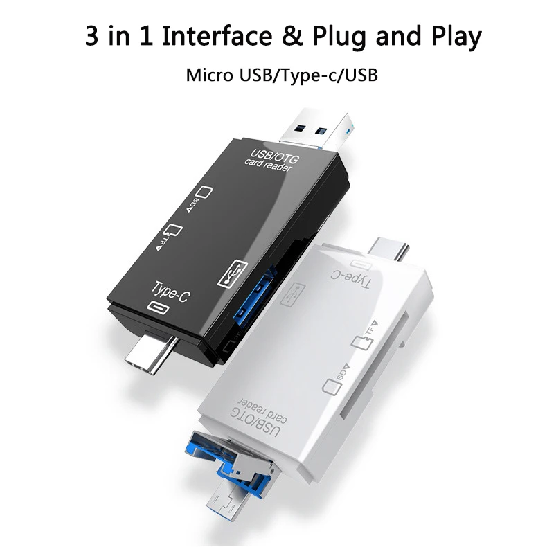 Type-C и Micro USB Все в 1 OTG кардридер флеш-накопитель высокоскоростной USB2.0