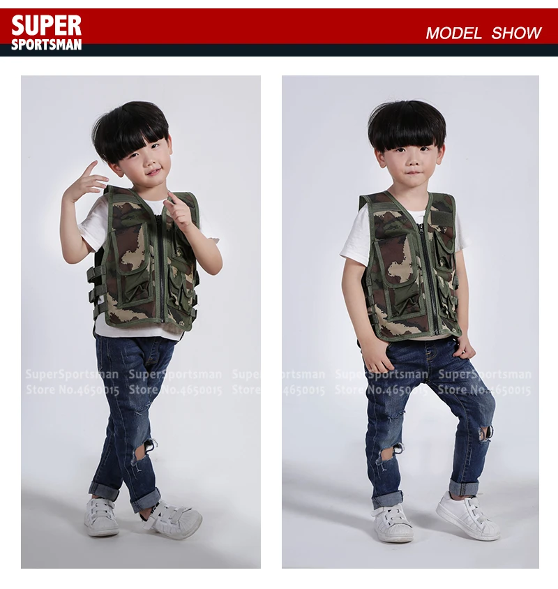 Детский Камуфляжный снайперский жилет, одежда для охоты, костюм для мальчиков и девочек, армейская тактическая Униформа, военная одежда в джунглях