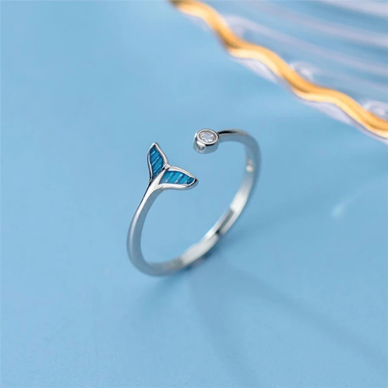 Женские регулируемые кольца с цирконом рыбий хвост | Украшения и аксессуары