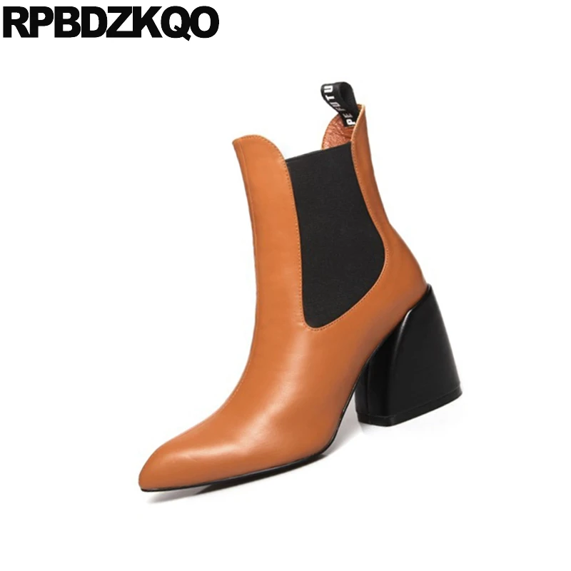 Ботинки Челси женские без шнуровки роскошные брендовые элегантные полусапожки