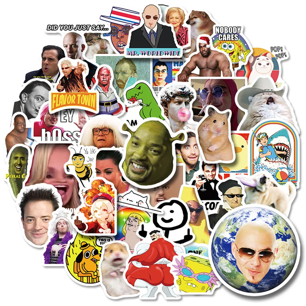 

10/30/50PCS Character Spoof Sticker Funny Sand Sculpture Car Sticker American Evil Fun Sticker Wholesale