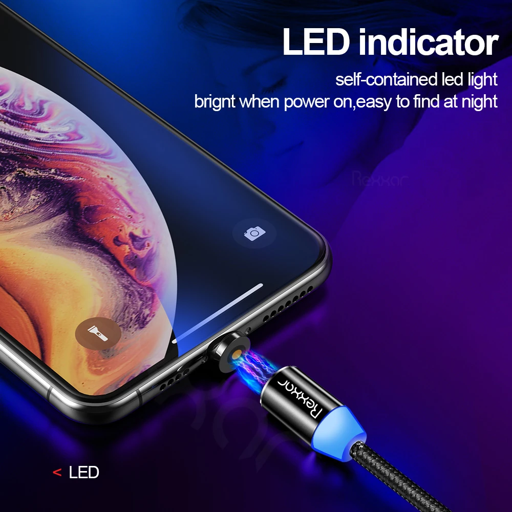 Магнитный кабель type C usb зарядный кабель Micro USB зарядное устройство для samsung Xiaomi iphone кабели для мобильных телефонов USB-C Магнитный шнур 1 м 2 м