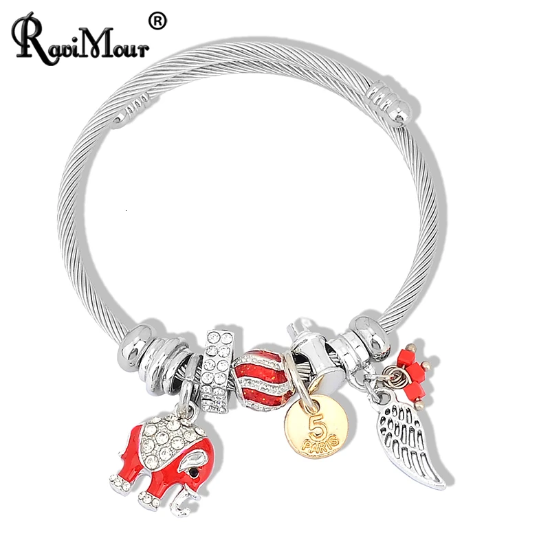 Браслет манжета из нержавеющей стали для женщин модные очаровательные браслеты