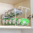 Двухслойный стеллаж для хранения банок газировка Кола держатель для пивных банок Органайзер полка для холодильника кухни рабочего стола