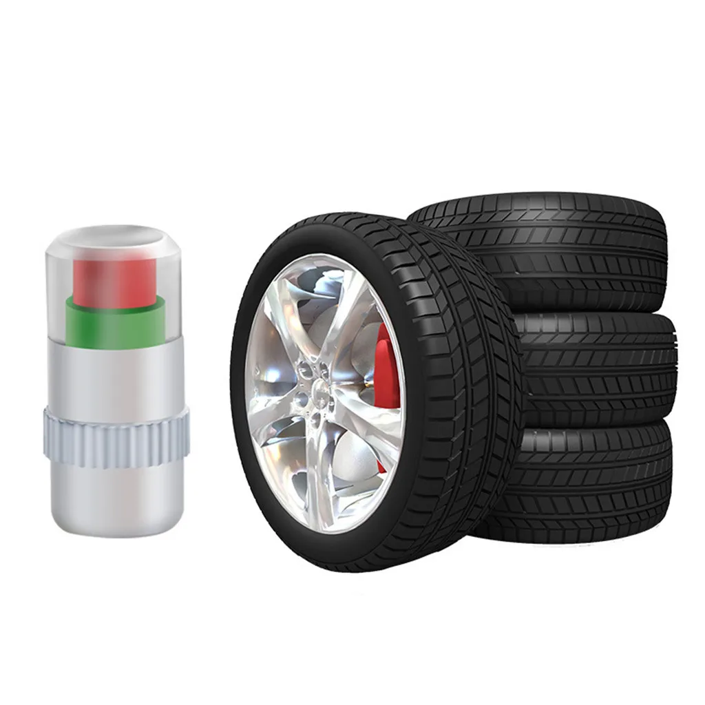 4pc 2.4 Bar Car Tire Valve Cap Pressure Gauge Monitoring Warning Sensor Indicator 3 Color Eye Alert monitoring tire pressure | Автомобили