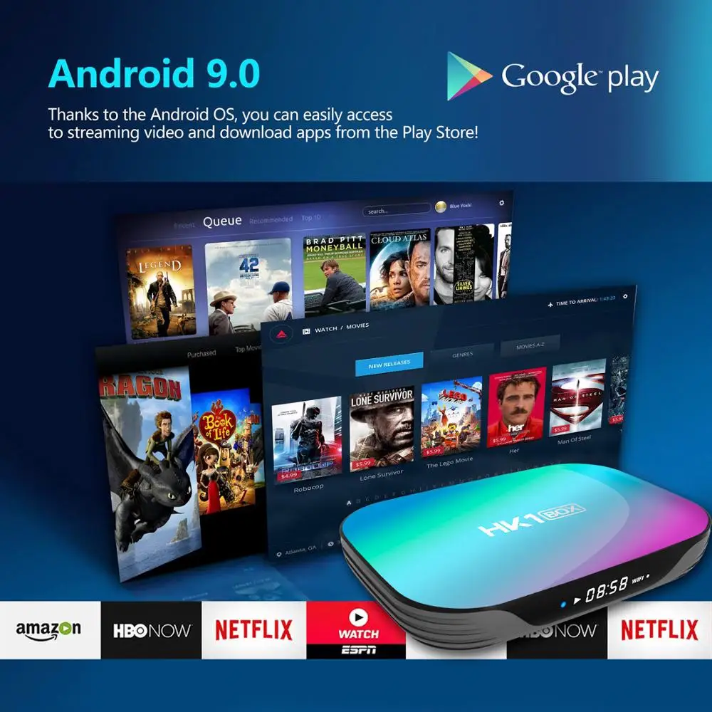 ТВ приставка L8star HK1 Android 9 0 4 + 128 ГБ 8K Amlogic S905X3 Bluetooth двойной Wi Fi 1080P 4K Youtube 32
