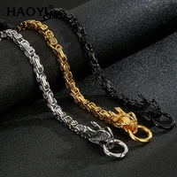 heavy dragon pendant necklace men stainless steel male punk necklaces animal byzantine chain men necklaces jewelry gifts 29