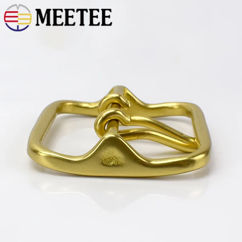 Meetee твердая латунная металлическая пряжка для ремня мужчин и женщин двойная