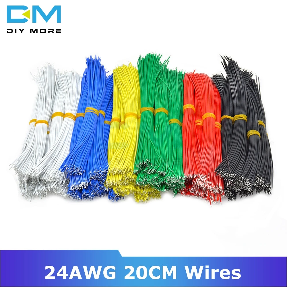 100 шт. 24awg 20 см Оловянная макетная плата стандартный кабель перемычки 1007 24AWG