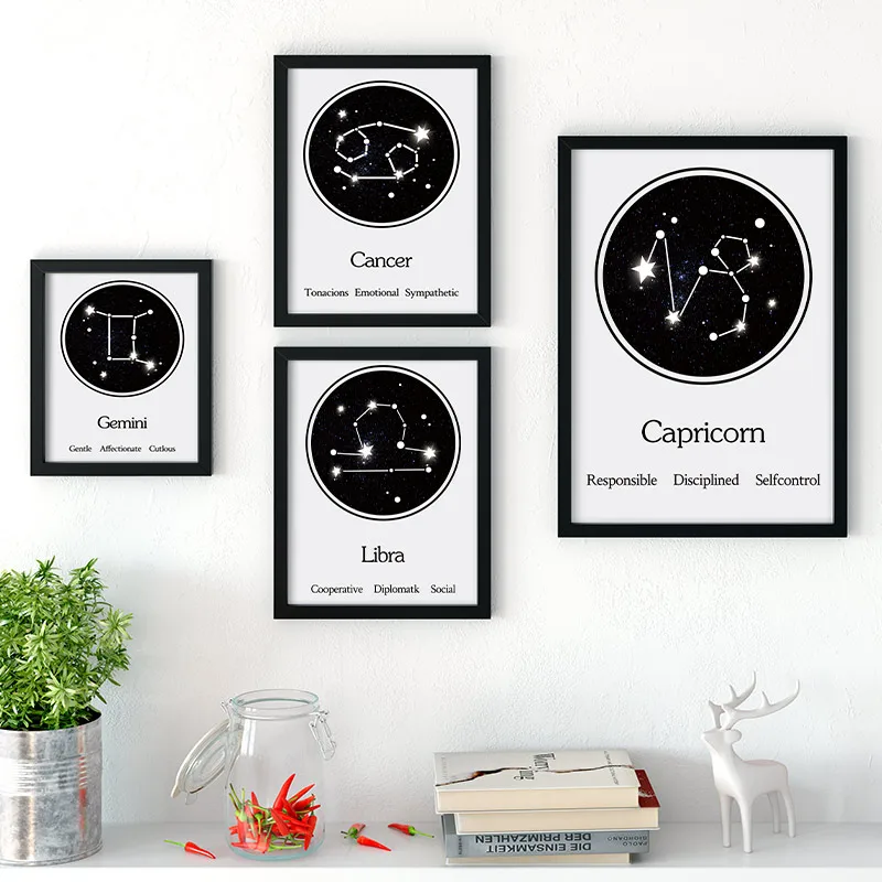 12 Созвездие индивидуальное впечатление Картина на холсте гадание Настенная