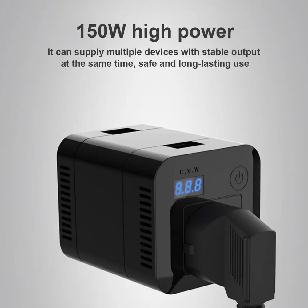 Автомобильный преобразователь высокой мощности QCc 3 0/Type-C/USB 12 В/24 В до 220