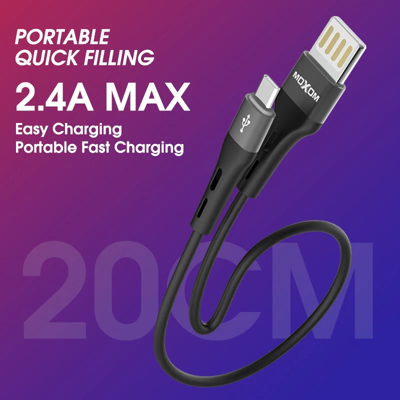 USB-кабель для быстрой зарядки MOXOM 0 2 м iPhone X 8 7 кабель Micro USB Type C Samsung S9 S8 Прямая