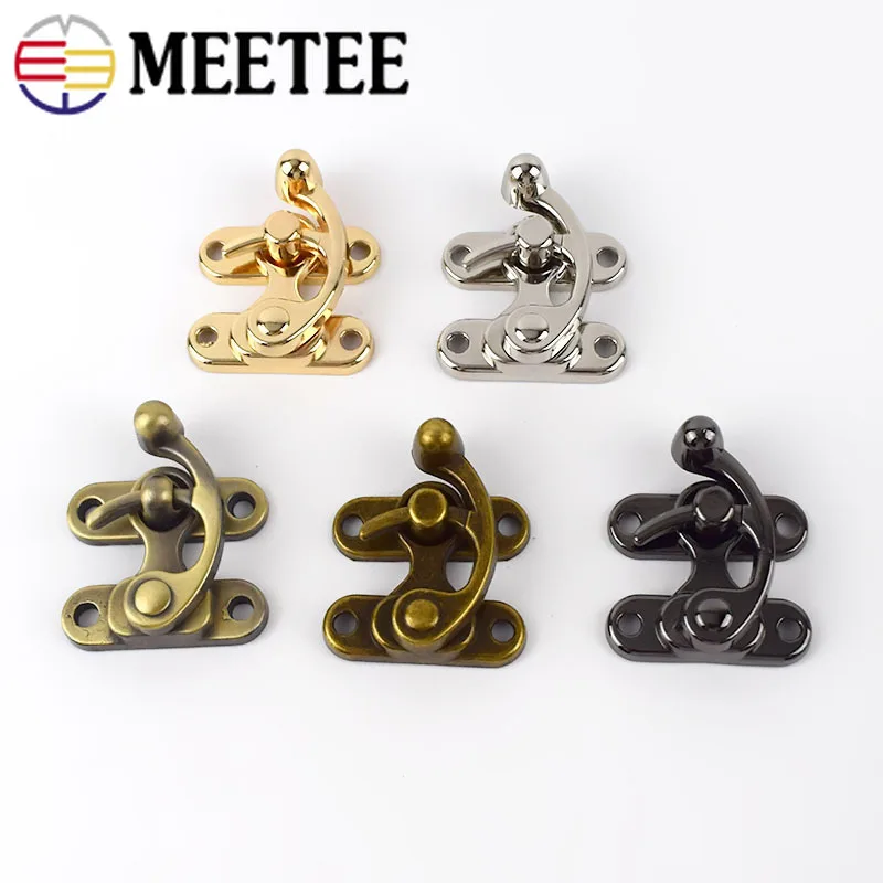 

Meetee 2/5pcs 45X37mm Metal Handbag PadLock Hasp Clasp Retro Gift Box Casting Lock Buckle DIY Luggage Replacement Accessories