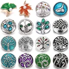 6 шт.лот сделай сам, ювелирные изделия, кристаллы, металлическое Дерево жизни, 18 мм, кнопки, подходят для 18 мм, серебряный цвет, металлические кнопки, браслет, ювелирные изделия