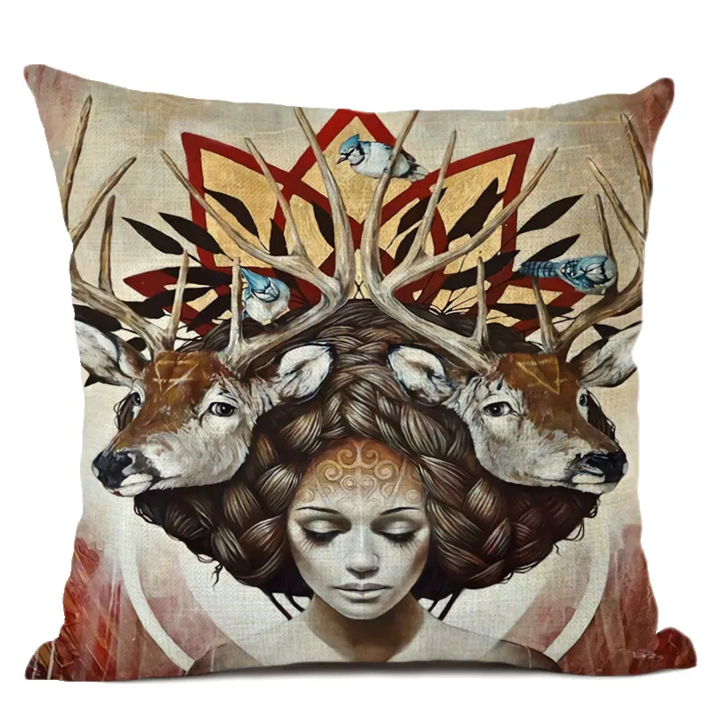 Популярная декоративная наволочка для подушки портретная картина маслом