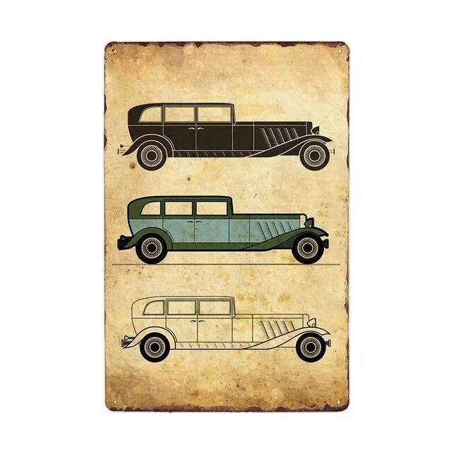 

Classic Cars Metal Sign Vintage Poster Garage Decor Retro Car Plaque Pub Decorative Cafe Wall Decoration 20x30cm
