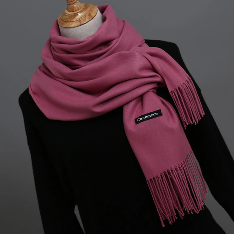 250G Color 4 Женский кашемировый шарф, унисекс, толстые теплые зимние шарфы, Femme, Пашмина, платок, Шерстяной палантин, длинный, для джентльмена, деловой, шарфы - Цвет: 250G Color 4