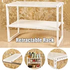 Новый стеллаж под раковину для кухни, кухонная полка, органайзер из нержавеющей стали, двойная стеллаж для хранения шкафчик для ванной и сада