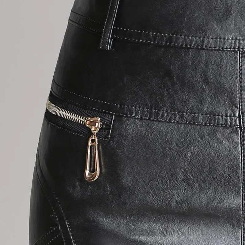 Женская юбка из искусственной кожи высокого качества дизайнерская облегающая в