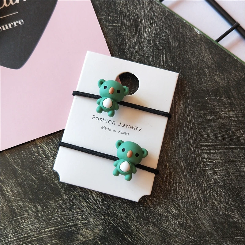 

2pcs New Cute Koala Bear Elastic Hair Bands Rubber Hair Rope Tie Cartoon Girls Hair Scrunchie Ponytail Holder Gum Accessories