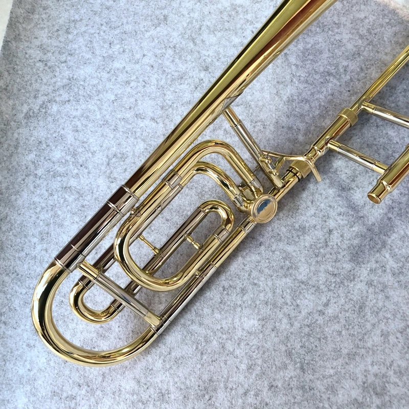 Профессиональный Bach Bb-F # Tune Tenor Trombone золотой лак новый Bb музыкальный инструмент