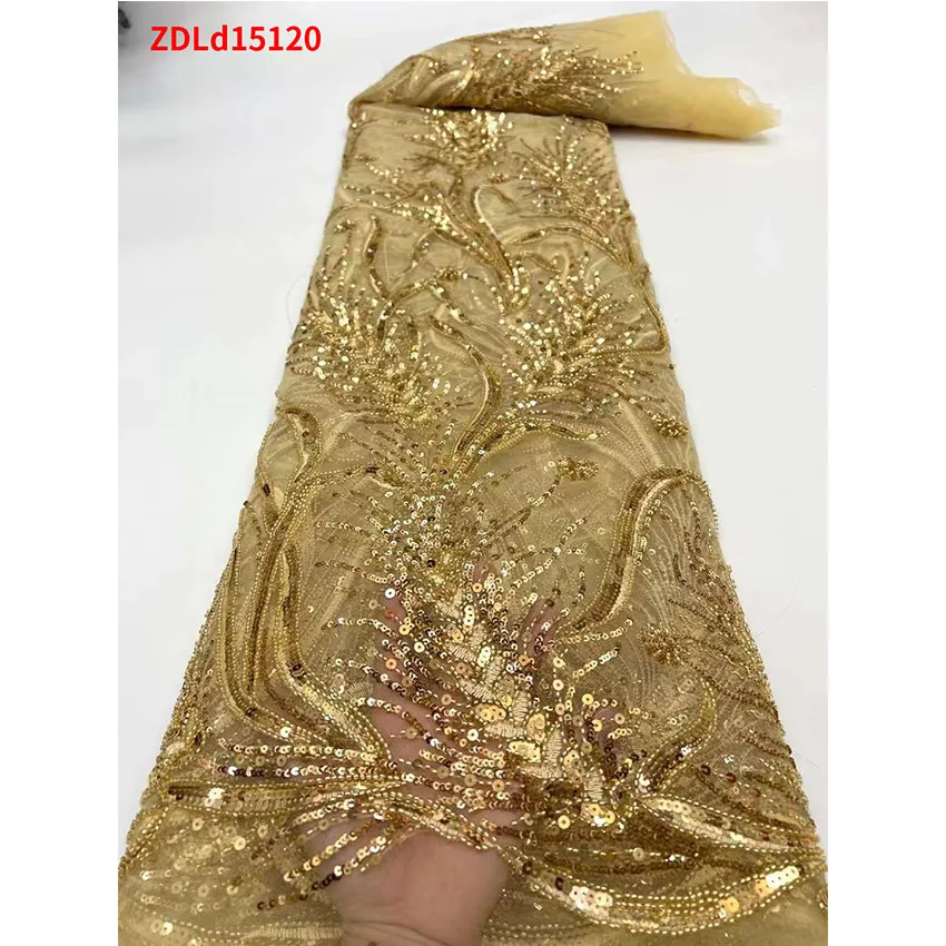 

Гарантированное качество, африканская французская кружевная ткань, текстиль, отличительный нигерийский тюль с блестками и бисером ZDLD151120