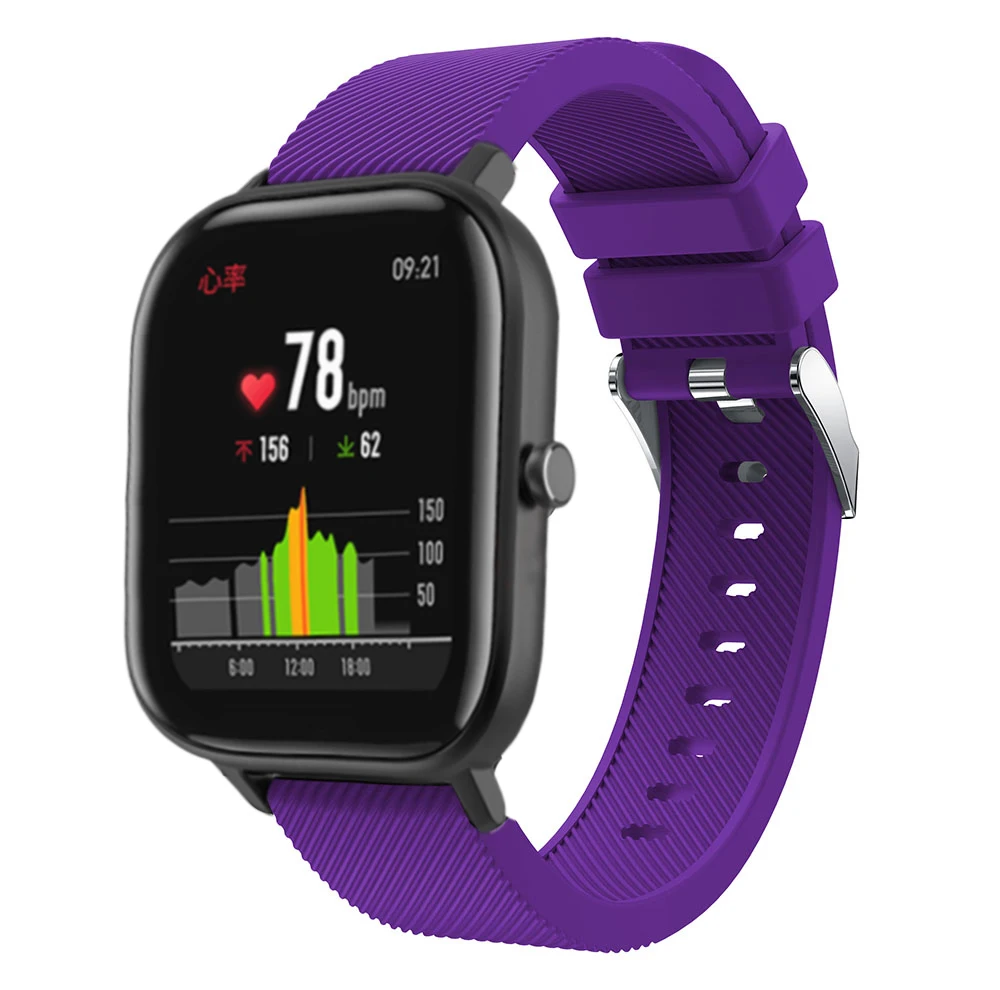 Силиконовый ремешок для часов для Xiaomi Huami Amazfit GTS ремешок для часов Amazfit GTR 42 мм/Bip Lite 20 ММ Спортивный сменный Браслет