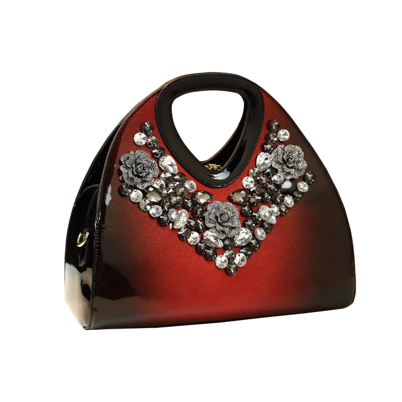 

New Top Handle Bags for Women Patent Leather Handbags Diamond Dumpling Bag Ladies Shoulder Messenger Clutch Famous Brands Bolsos