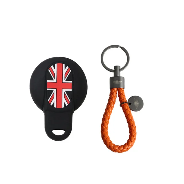 Red flag-orange Автомобильный ключ чехол Силикагель Защитная крышка для MINI Cooper F54 F55 F56 F57 F60 Countryman, Clubman автомобильный брелок для ключей крышка - Название цвета: Red flag-orange