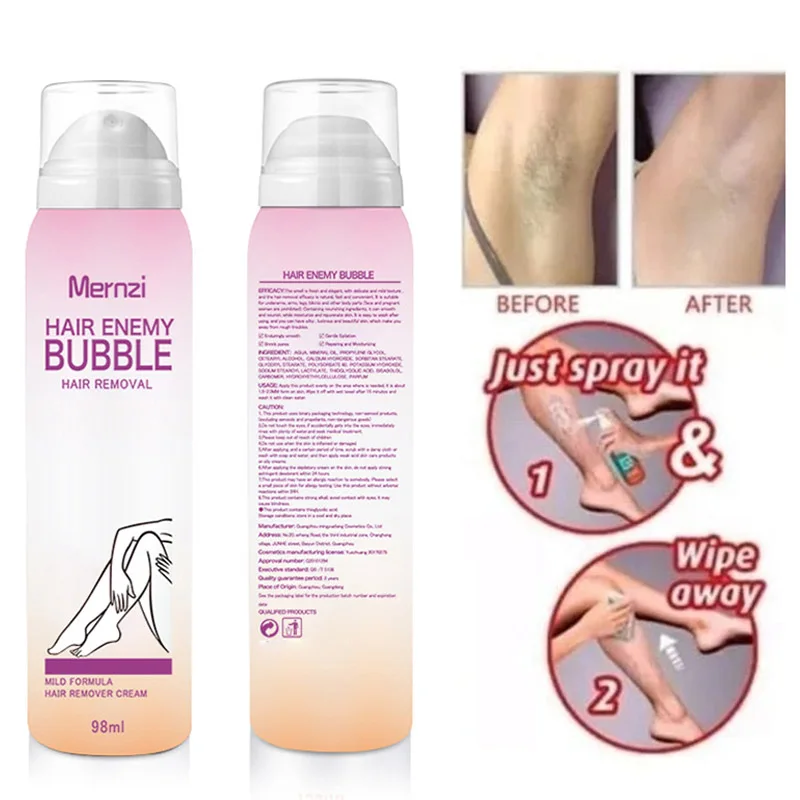 

Newly Hair Enemy Hair Removal Bubble Hair Remover Spray for Body Leg Arm Underarm Private Parts Men Women