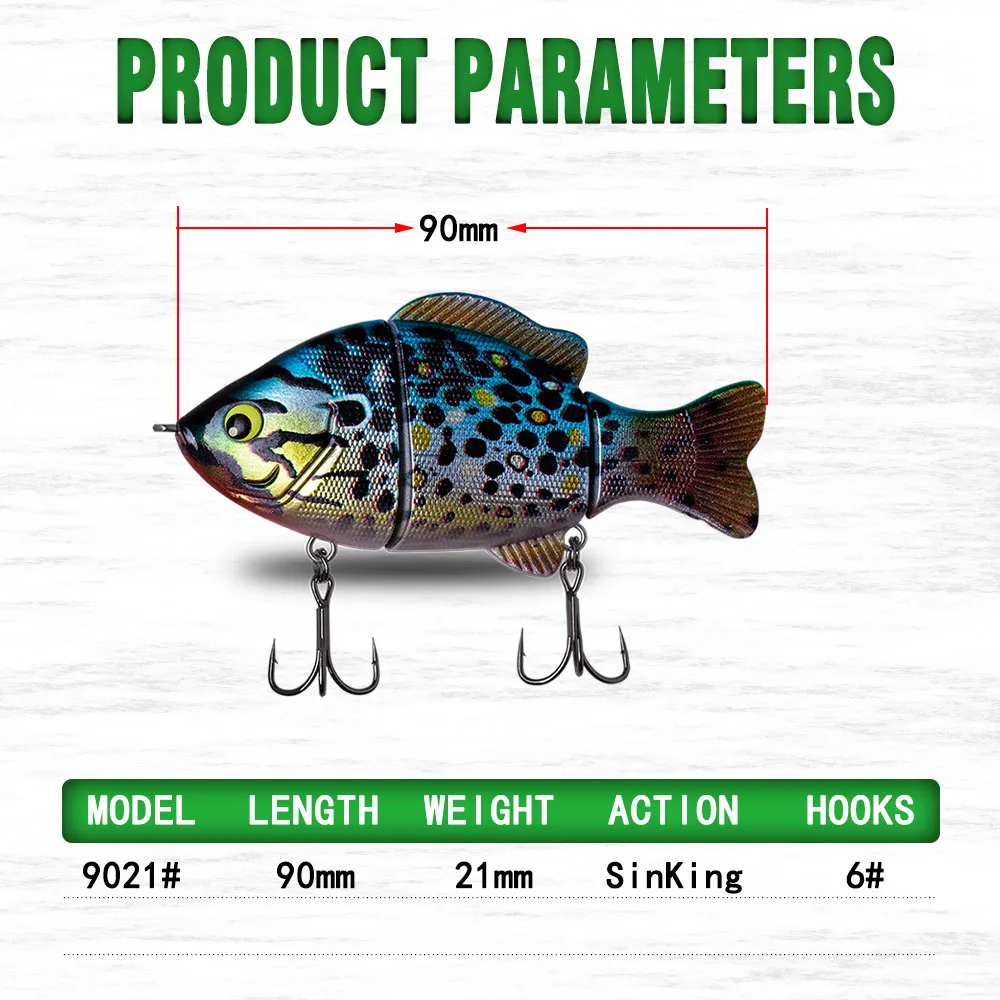 Погружающаяся swimbait соединенная приманка 90 мм 21 г рыболовная CF для плавания