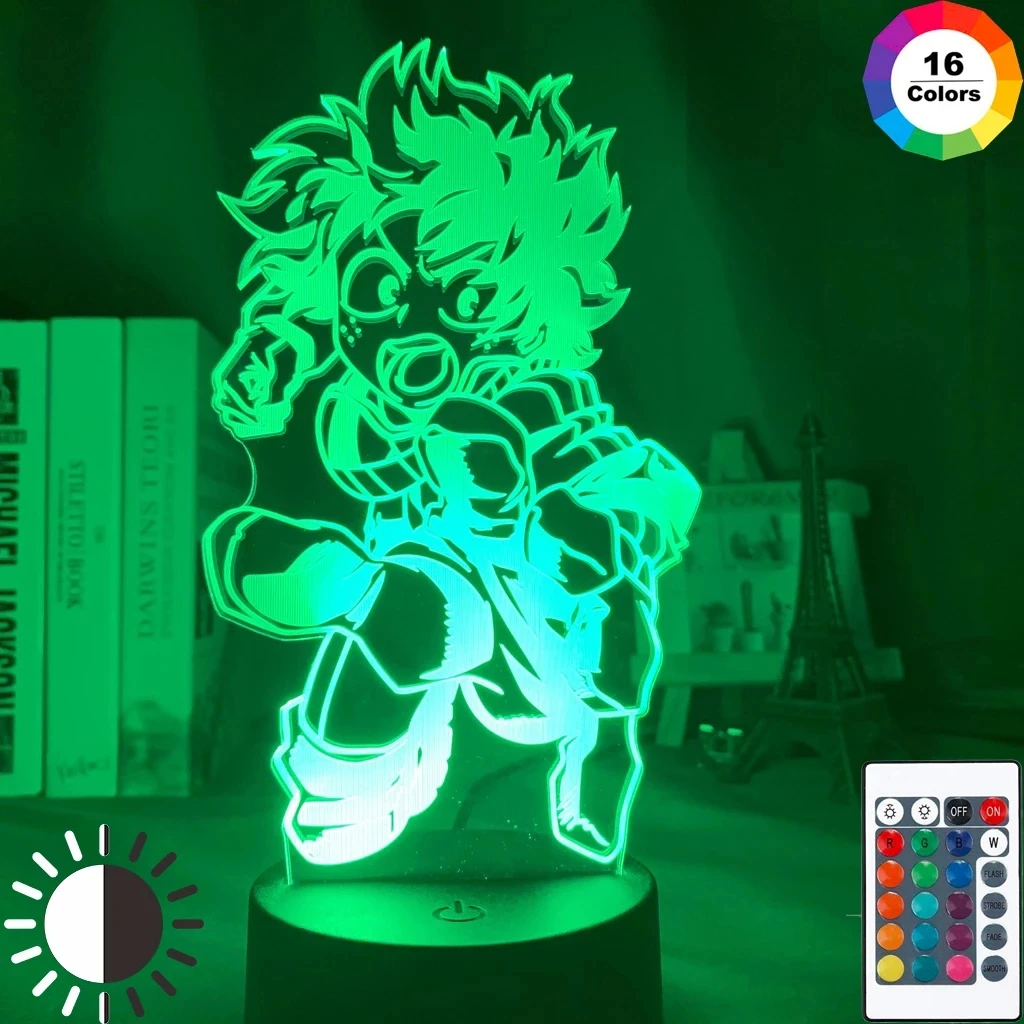 

3D Led My Hero Academia Led Night Light Lamp Midoriya Izuku Figure Nightlight for Kids Bedroom Decoration Cool Birthday Gift