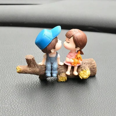 BAIUFOR милые девушки пара цифры пня дерева смолы ветви миниатюры DIY пейзаж из мха