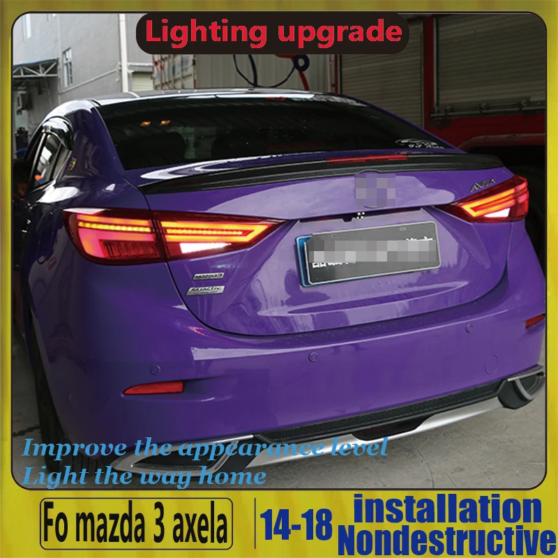 Для Mazda 3 Axela 2014 2015 2016 2017 хвост светильник s M3 светодиодный фонарь задний