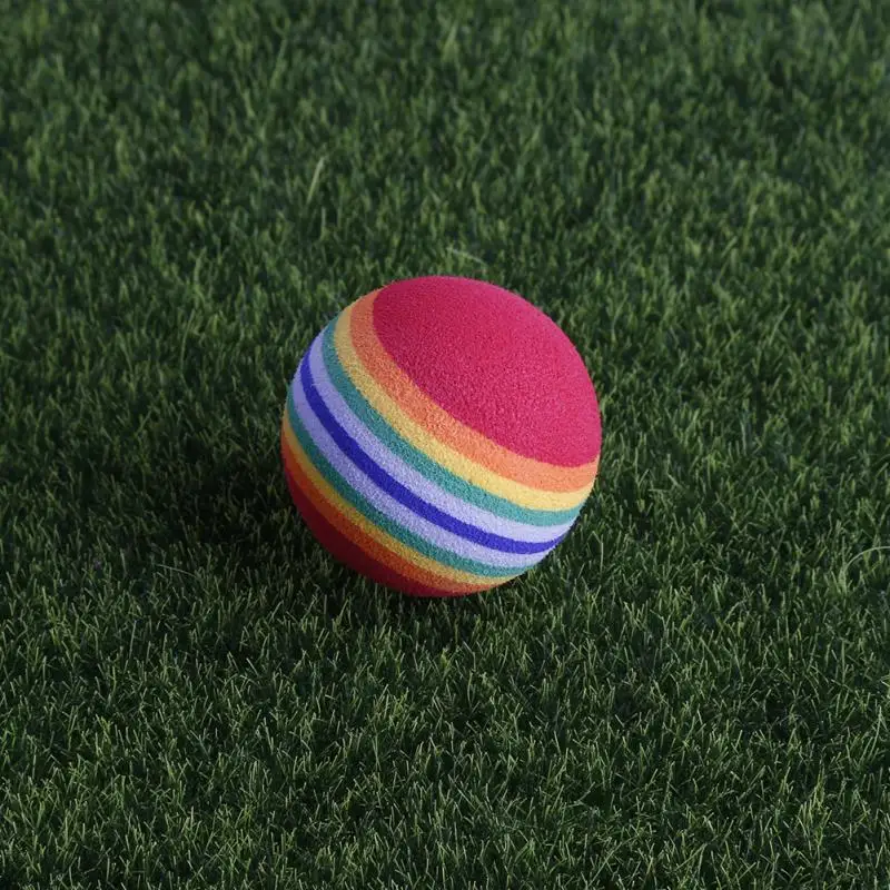 

Golf Swing Practice Training Auxiliary Ball 10 Pack Rainbow Striped Foam Sponge 38mm Indoor Practice Ball Golf Supplies Golf