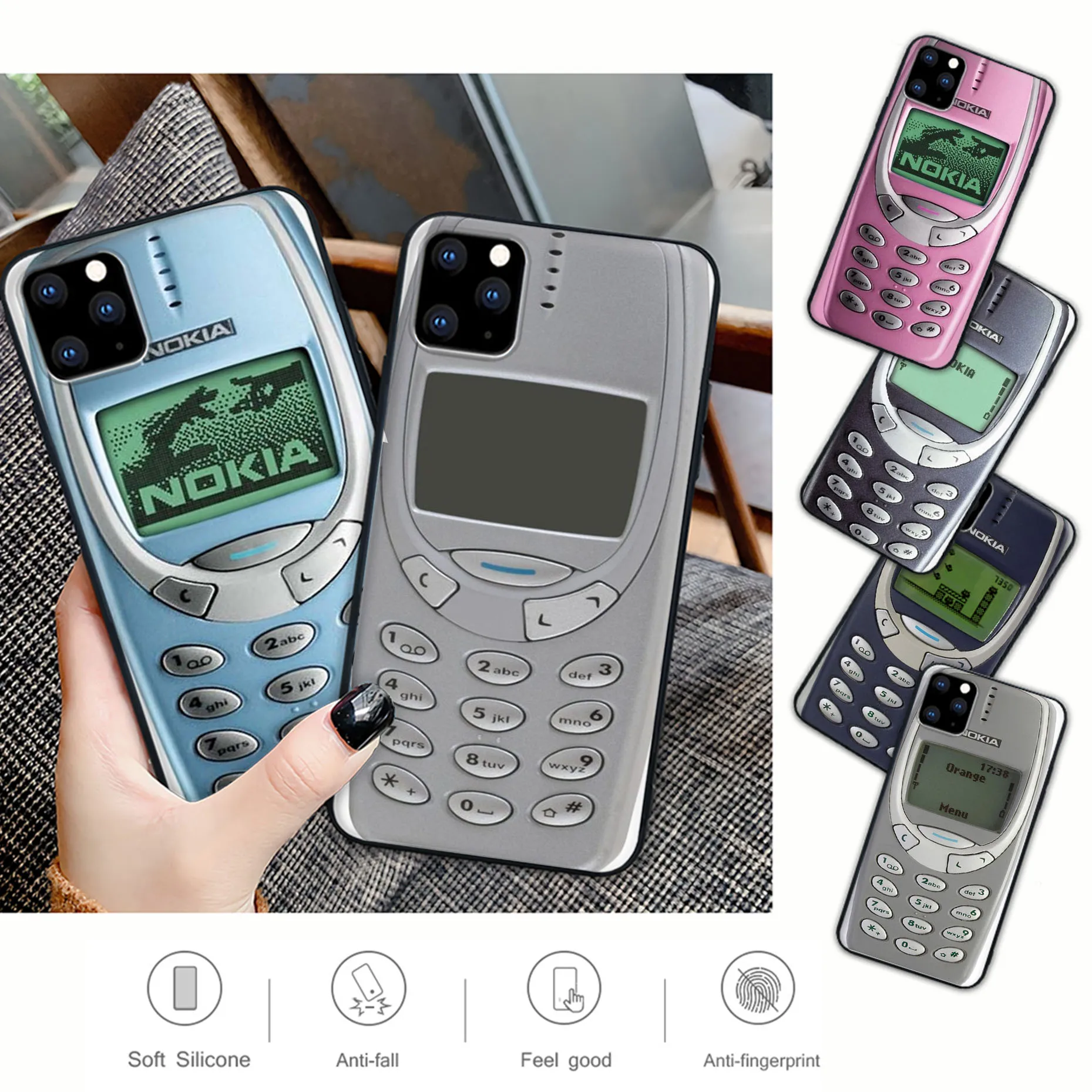 Мужской сотовый телефон Nokia черный мягкий для Iphone 11 12 Pro Max 5 6 7 8 Plus X Xs XR SE 2020 чехол |