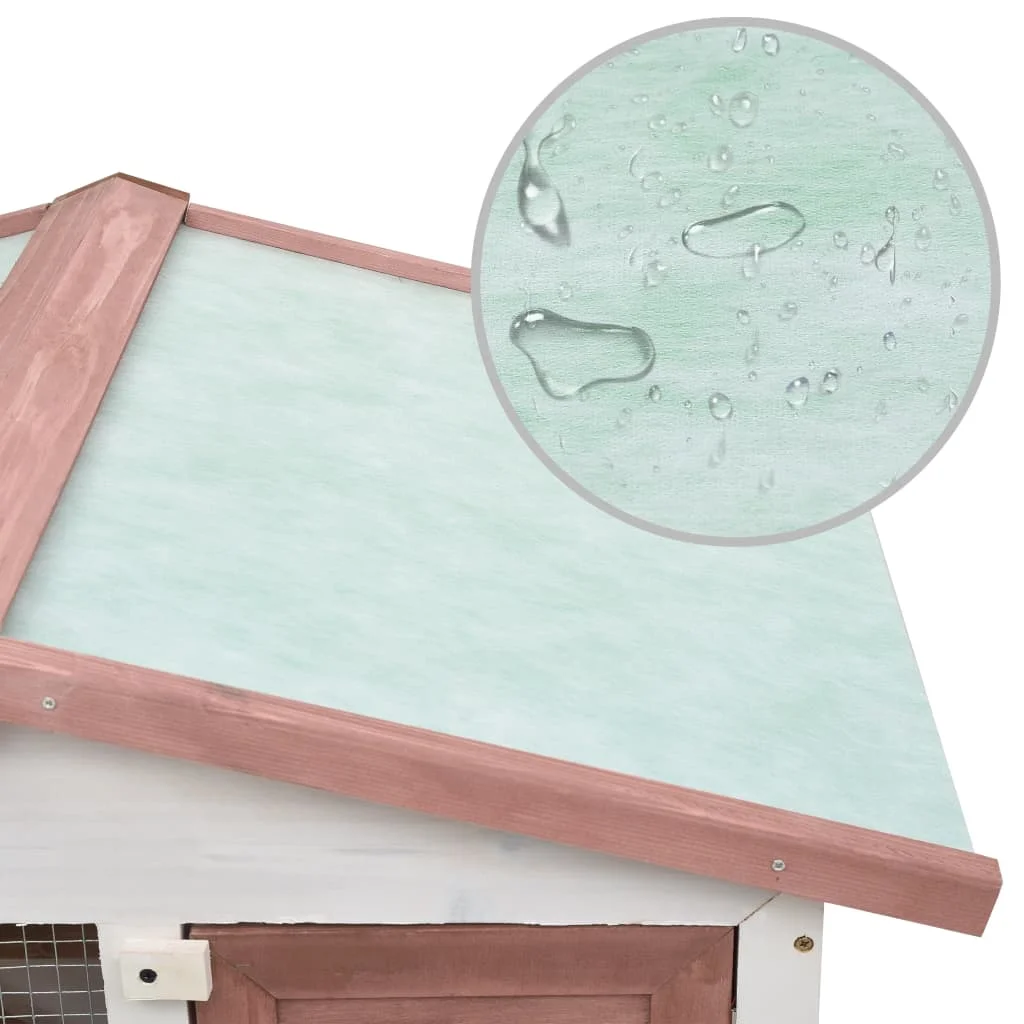 

Outdoor Rabbit Hutch 3 Doors Brown Wood