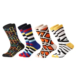 MYORED 4 парлот 2020 новые носки мужские повседневные носки для деловых людей Разноцветные носки в полоску с ромбовидным узором