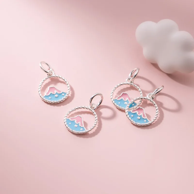 MEETSOFT Romantic S925 Sterling Silver Dangle chic Charms of DIY Handmade Jewelry Necklace Deocration Bracelet Accessory | Украшения и