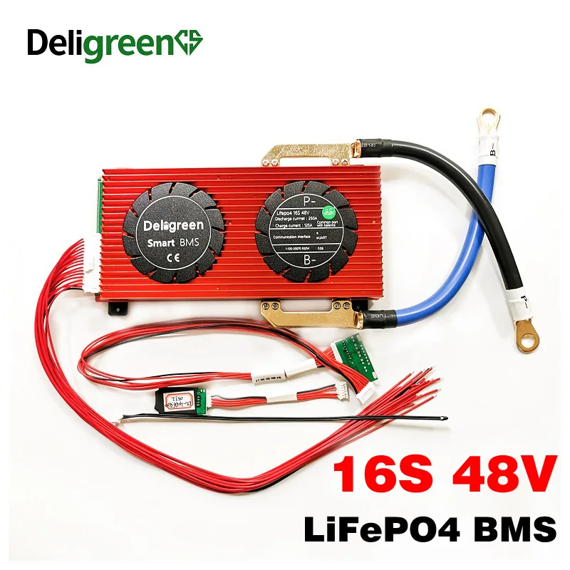 Bluetooth 16с 150A 200A 250A Смарт BMS LiFePO4 Батарея для ПК/телефон 48V серые кисточки с может